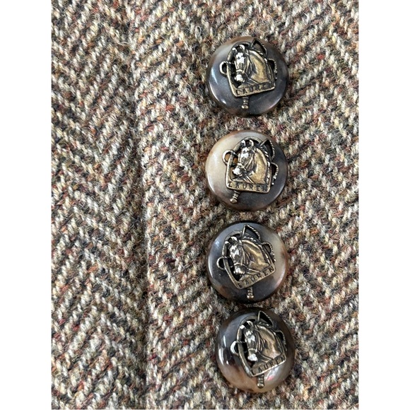 Ralph Lauren Wool Herringbone Equestrian Tailored Norfolk Jacket, size 12P RARE - Picture 9 of 12